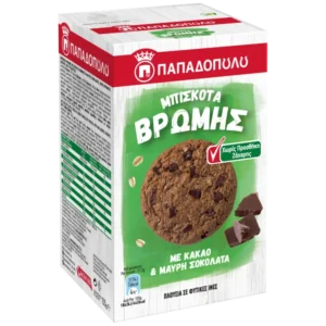 PAPADOPOULOU Haferkekse mit Kakao und dunkler Schokolade ohne Zuckerzusatz 155g